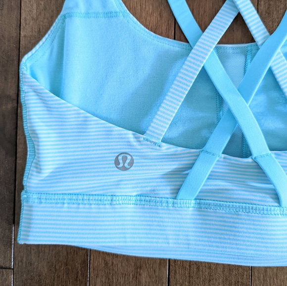 Lululemon Energy Bra Tonka Stripe in Angel Blue and White - Picture 6 of 8